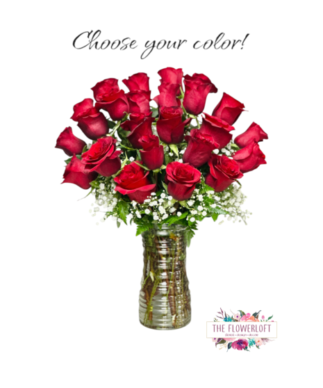 The FlowerLoft's Signature Rose Bouquet - Choose Your Color!